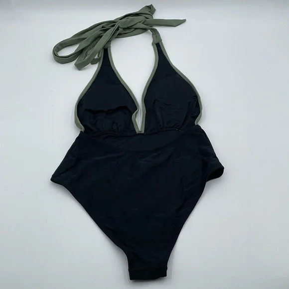 CUPSHE One‎ Piece Swimsuit Deep V Neck Self Tied Belt Bathing Suit - M - Picture 5 of 11
